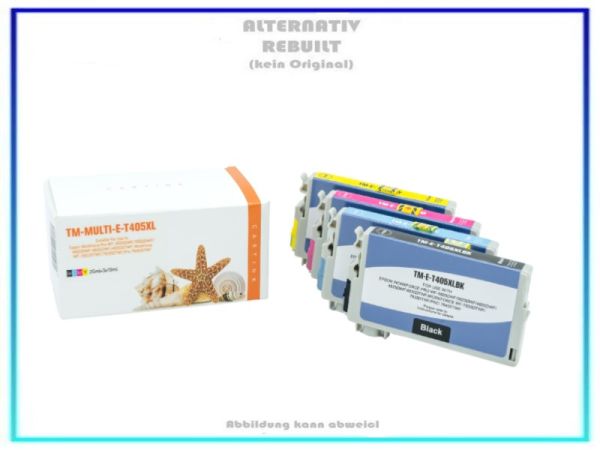 Multipack T405XL Alternativ Tintenpatrone Epson, C13T05H14, 24,34,44010 Inhalt: BK= 25,0ml, CMY=19ml