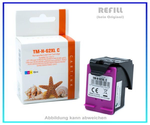 REF62XL Refill Tinte Color für HP - C2P07AE - Inhalt ca. 12,0ml (kein Original)