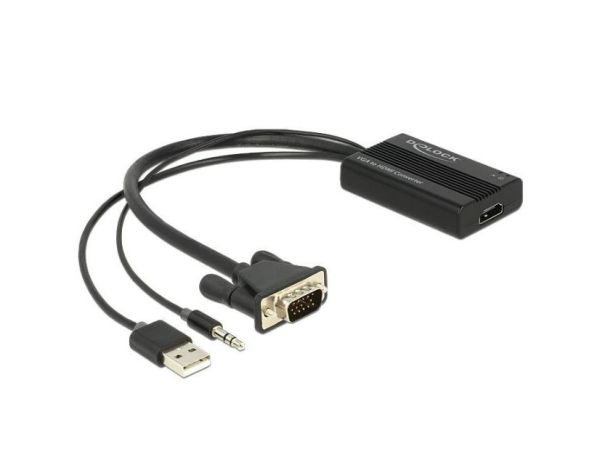 DELOCK VGA Adapter D-Sub15 +Audio -> HDMI A St/Bu