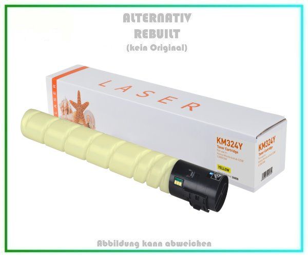 TONTN324Y, Alternativ Tonerkartusche Yellow, für Konica-Minolta, A8DA250, Inhalt 26.000 Seiten,