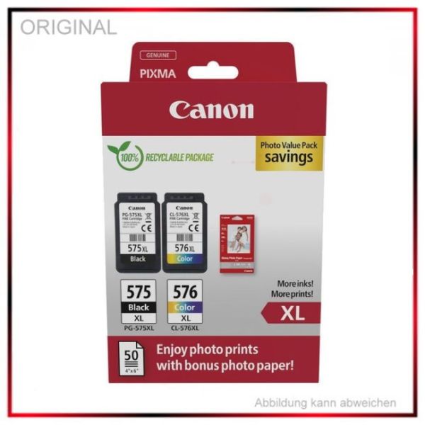 PG575XL, CL576XL, 5437C006, Black & Color, MultiPack Original CANON Patronen, 15,00ml & 12,60ml