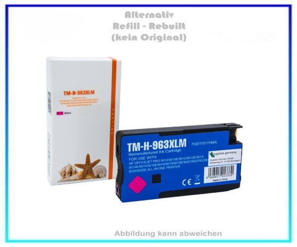 HP-963XLM, REF963XLM, Refill Tintenpatrone Magenta HP Tintenstrahldrucker, 3JA28AE, Inhalt: 1x C=25,