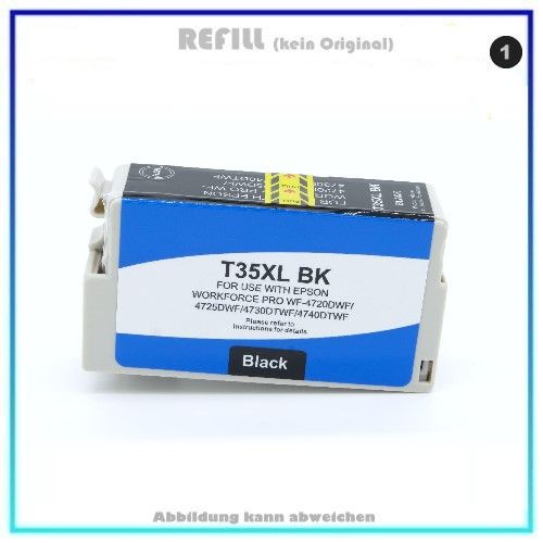 BULK T35XLBK Alternativ Tinte Black für Epson C13T35914010, Inhalt: 2.600 Seiten.