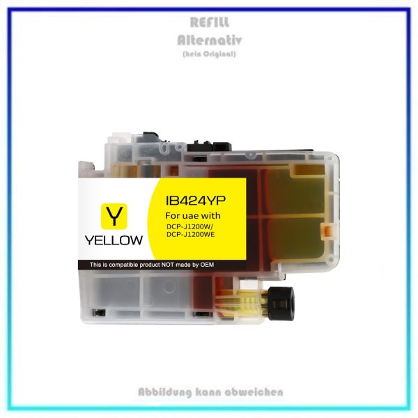 IB424YP, Ersatz für LC424Y, Yellow Tintenpatrone Brother New Build Inhalt: für 750 Seiten.