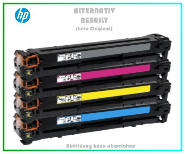 TONCB540KIT Alternativ Toner Rainbowkit für HP CB540 BK+C+M+Y - Inhalt Black 2.200 C,M,Y je 1.400 S.