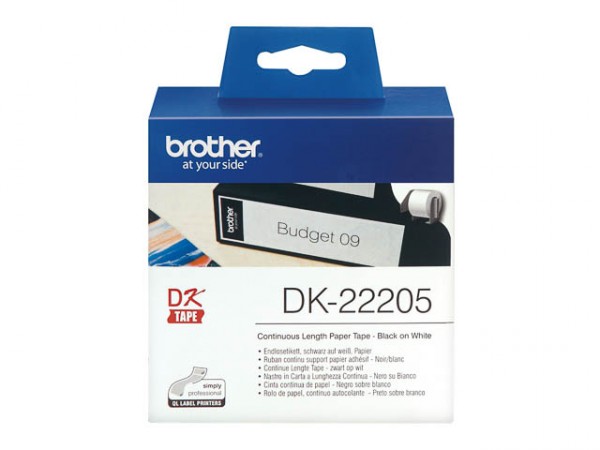DK22205 BROTHER Original PT QL550 ETIKETTEN WEISS 30,48MX62MM.