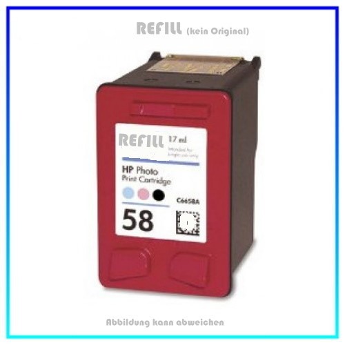 REF58 Refill Tintenpatrone Photo für HP - PHOTO Nr. 58 - C6658A - Inhalt ca. 17ml (kein Original)