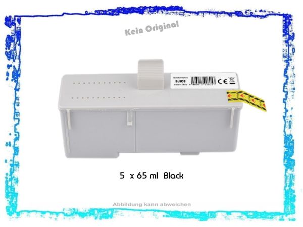 Multipack 5er SJI8BK, C33S020407, Alternative Tintenpatrone Black, Epson C33S020407, Inhalt: 5x59 ml