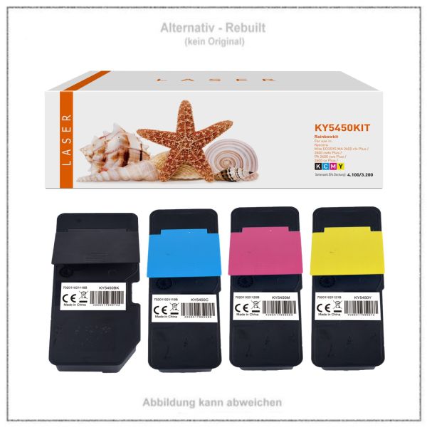 TONTK5450KIT, Alternativ Toner Rainbowkit für Kyocera TK-5450, BK= 4.100 S, CMY= a. 3.200 S.