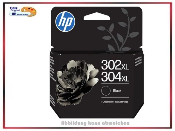 B7RT9AE, 302XL/304XL, Original HP Black, Schwarze Druckkopfpatrone, B7RT9AE, Inhalt: 300 Seiten.