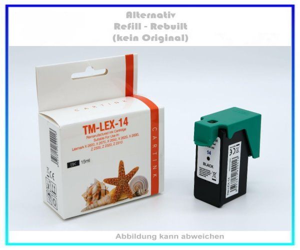 REFLEX14 Refill Tinte Black für Lexmark, 18C2090E, Inhalt: 15ml.
