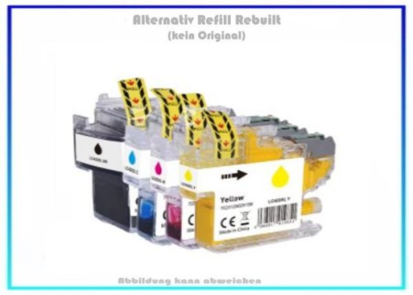 Multipack LC422XL, D&C, Alternativ Tintenpatrone für Brother, LC422XLVAL, Inhalt: BK=69ml, C,M,Y=19m