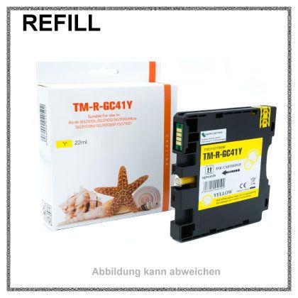 GC41Y, REFGC41Y, GC-41Y Refill Tinte Gelkartusche Yellow für Ricoh, 405764, Inhalt 2200 Seiten
