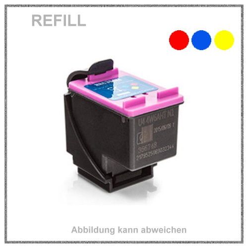REF304XLC Refill Tinte Color für HP - N9K07AE - HP-304 - HP304 - Inhalt ca. 18ml