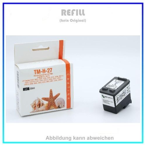 REF27A Refill Tintenpatrone HP Schwarz Nr. 27 - Inhalt ca. 20 ml - passend für C8727A - DJ3320, DJ37