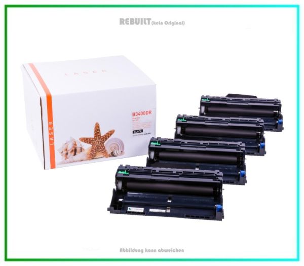 4er Set TONDR3400 Alternativ Trommel Black für Brother DR3400 - Inhalt 4 X 30.000 Seiten k. Original