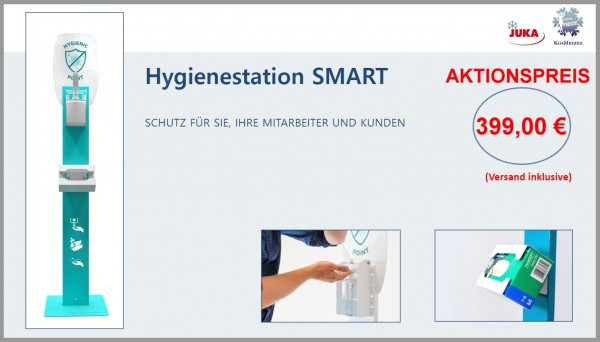 Hygienestation SMART - Aktiver Schutz für Sie, Ihre Mitarbeiter und Kunden.