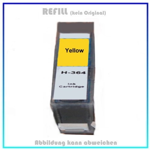 364C Alternativ Tinte Yellow für HP - CB325EE - Inhalt 14,2ml, mit Chip.
