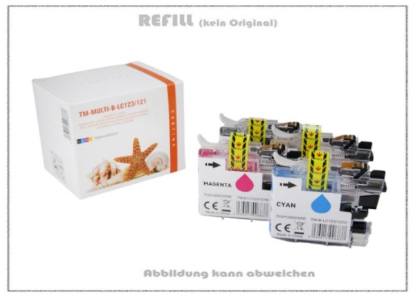 MULTILC123/121 - (BK+C+M+Y) - LC121 - LC123 - Alternativ Tintenpatronen Paket fuer Brother - kompati