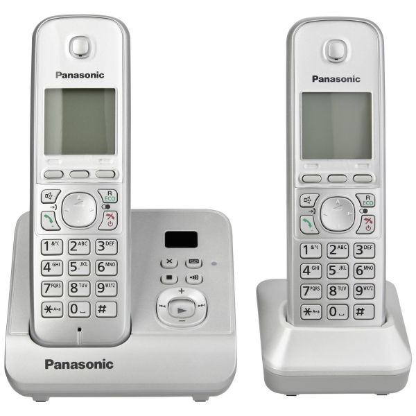 Panasonic KX-TG 6722 GS - Farbe: Silber. Klassisches Schnurlostelefon mit Anrufbeantworter.