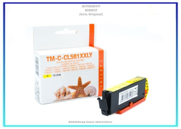 CLI581XXLY, Alternativ Tintenpatrone Canon Yellow, 1997C001, CLI-581XXL, Inhalt C = 12,2ml.