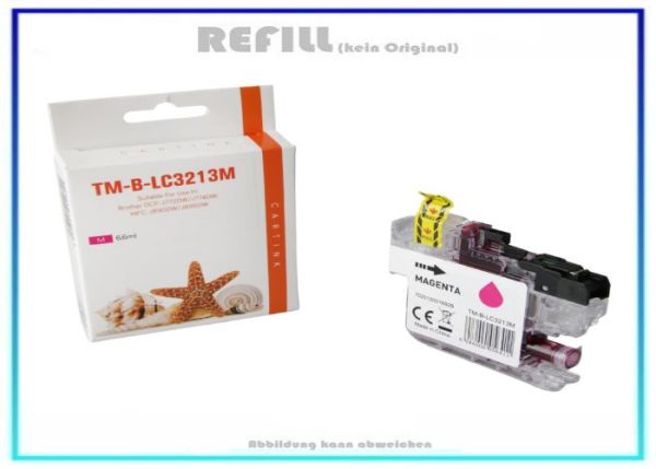 LC3213M, Alternativ Tintenpatrone Magenta, für Brother LC3213, M = 400 Seiten. (Kein Original)
