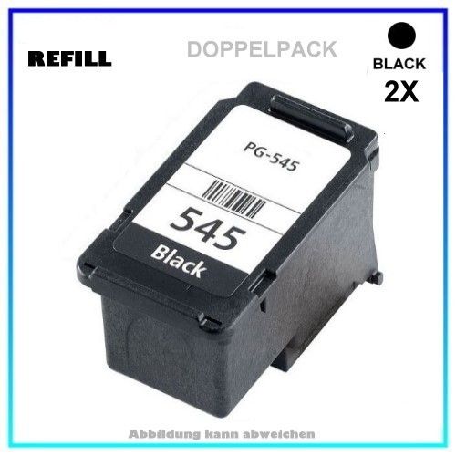 REFPG545XL Doppelpack Refill Patrone Black für Canon 8286B001, PIXMA TS-3150, IP2850,MG2450, 2X15 ml