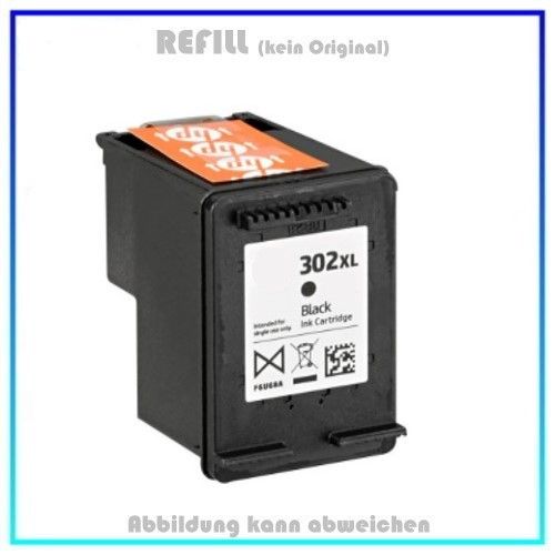 REF302BKXL - HP Refill Patrone Black f. F6U68AE - HP Nr 302BKXL - Inhalt ca. 18ml.