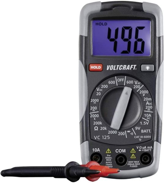 VOLTCRAFT DT-TEST-KIT 150, Hand-Multimeter digital CAT III, 600 V Anzeige (Counts): 2000.