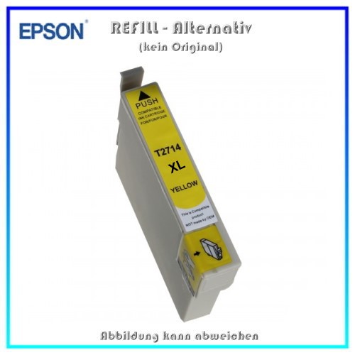 BULK T2714XL Alternativ Tintenpatrone Yellow für Epson - C13T27144010 - Inhalt 10,4 ml