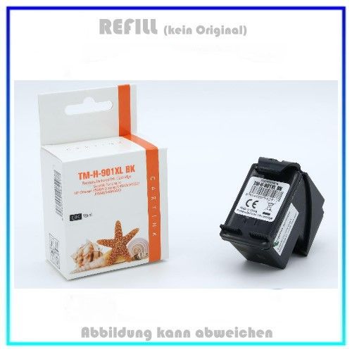 REF901BKXL Refill Tintenpatrone HP - Black Nr. 901 für HP CC654AE - Inhalt 18ml (kein Original).