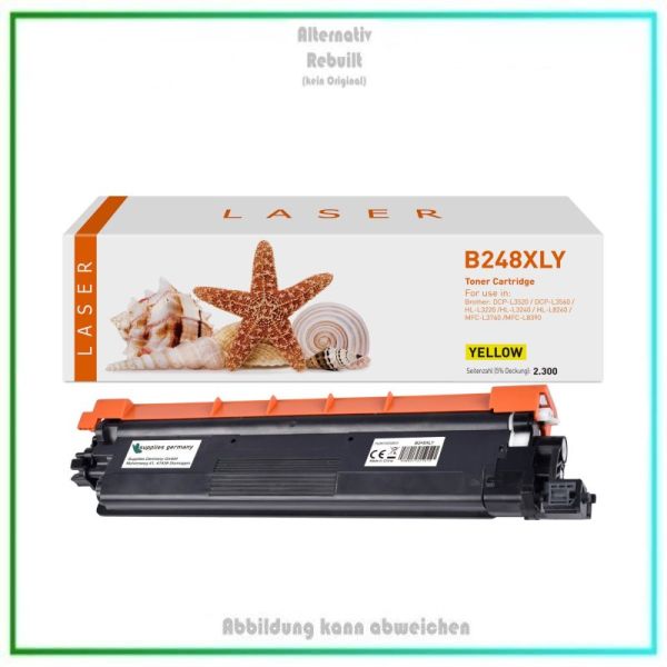 TONTN248XLY, Alternativ Brother Tonerkartuschen Yellow, TN248XLY, Y= 2.300 Seiten.