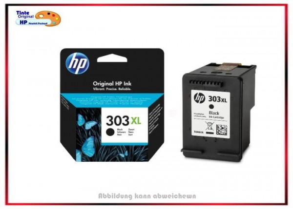 HP Original Tintenpatrone HP-303XL, Black, T6N04AE, schwarz - T6N04AE - BK=600 Seiten