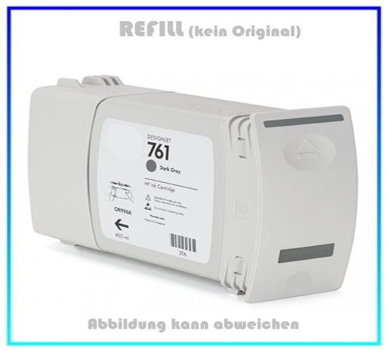 CM996A, 761, Refill Tintenpatrone Dark Gray für HP CM996A, Designjet T7100 Plotter, Inhalt 400ml