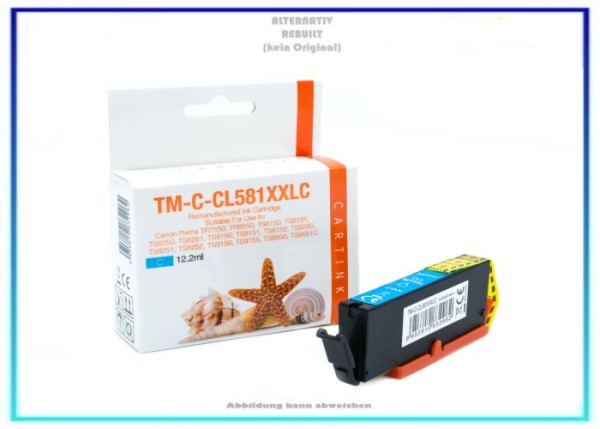 CLI581XXLC, Alternativ Tintenpatrone Cyan, 1995C001, CLI-581, für Canon, Inhalt C = 12,2ml.