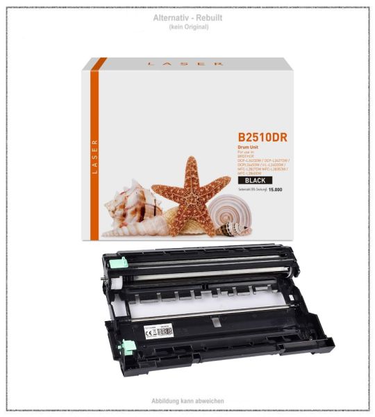 TONDR2510 Alternativ Trommel Black für Brother, DR-2510, Inhalt 15.000 Seiten, kein Original.