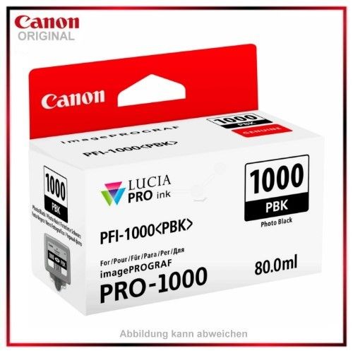 Canon PFI1000PBK, 0546C001, original Photoblack Patrone für PRO1000, 0546C001, Inhalt 80 ml.