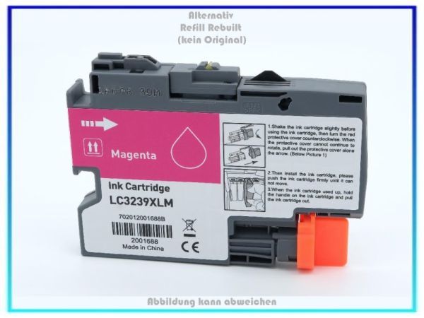 BULK LC3239XLM, Alternativ Tintenpatrone Magenta für Brother LC3239XLM, Inhalt: 52ml.