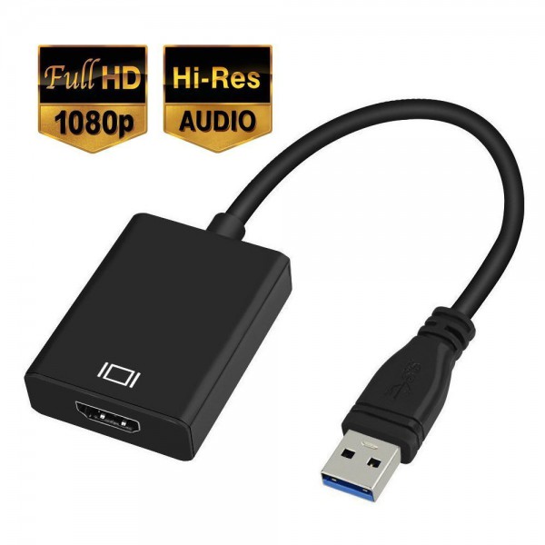 USB 3.0 zu HDMI Adapter, USB zu HDMI Adapter, HD 1080P Video Grafikkabel Adapter für Laptop HDTV TV