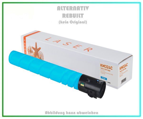 TONTN324C, Alternativ Tonerkartusche Cyan, für Konica-Minolta, A8DA450, Inhalt 26.000 Seiten,
