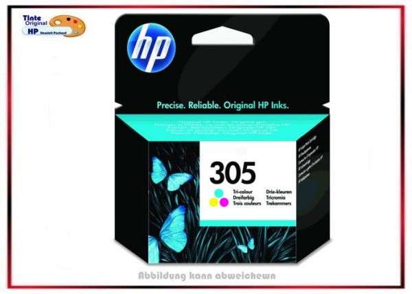 HP-305C, HP Ink Cart. 3YM60A, HP-305C, Farbe: Color Original für Deskjet 2700, 3YM60A, 120 Seiten.