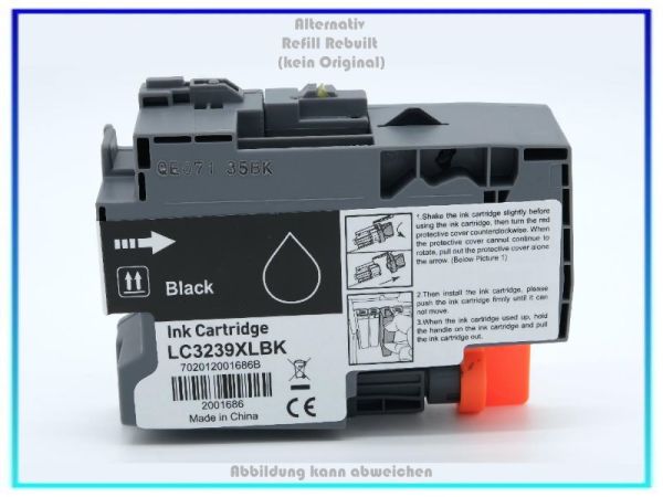 BULK LC3239XLBK, Alternativ Tintenpatrone Black für Brother LC3239XLBK, Inhalt: 128ml.