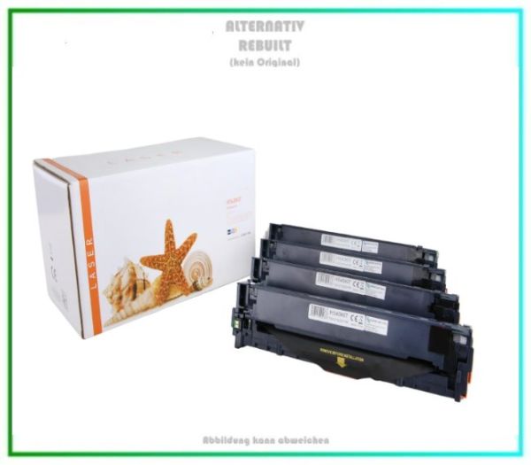 TONCB540KIT Alternativ Toner Rainbowkit für HP CB540 BK+C+M+Y, Inhalt Black 2.200 C,M,Y je 1.400 S.