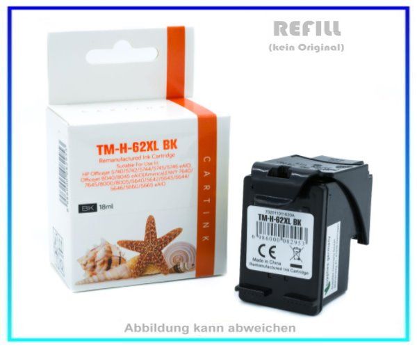 REF62XL Refill Tinte Black für HP - C2P05AE - Inhalt ca. 12,9ml - kein Original