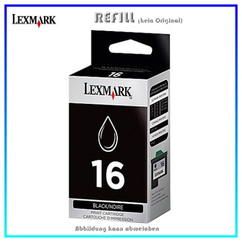 REF0016 Refill Tinte Black für Lexmark - 10N0016 - NR-16 - Inhalt ca. 14ml