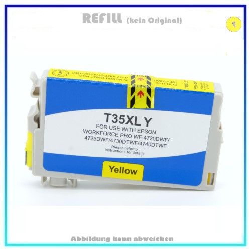 BULK T35XLY Alternativ Tinte Yellow für Epson C13T35944010, Inhalt: 1.900 Seiten.