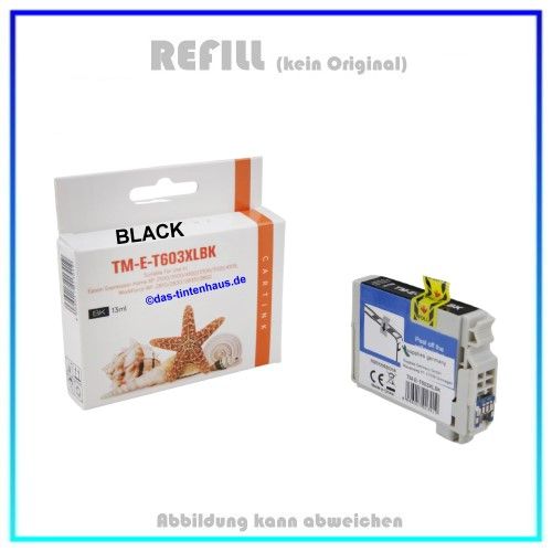 T603XLBK Alternativ Seestern Tinte Black für Epsom C13T03A14010, Inhalt: 13ml, 500 Seiten.
