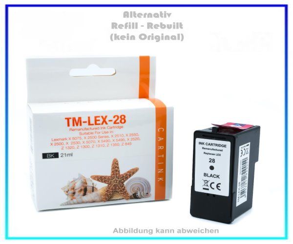 REFLEX28 Refill Tinte Black für Lexmark, 18C1528E, Inhalt: 21ml.