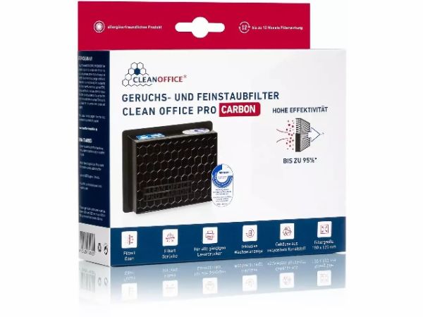 CLEANOFFICE PRO Carbon Feinstaubfilter (1), 8403030, Größe 150x120 mm passend für alle Laserdrucker.