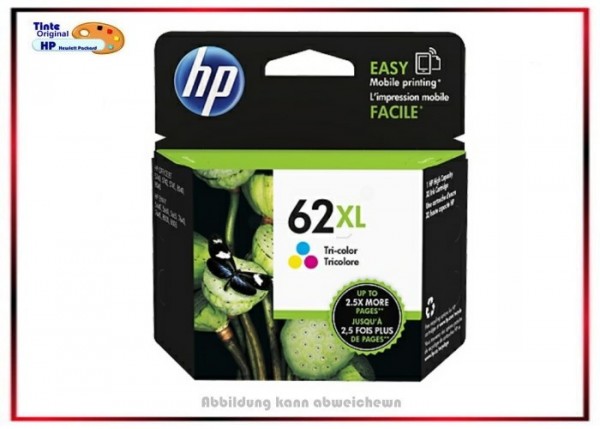 C2P07AE, HP-62XLC, Nr.62XLC Original Tintenpatrone Color für HP C2P07AE - Inhalt: 415 Seiten.